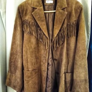 Womens fringed leather jacket